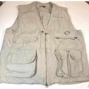 5.11 Tactical Series 80001 Khaki Hunting Cargo Vest‎ Cotton Men's XL.